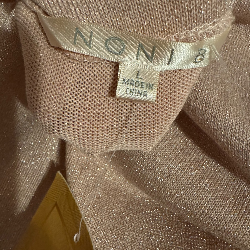 NWT  GORGEOUS  BLUSH/LIGHT ROSE  Open-Front Cardigan w/SPARKLE     LARGE   #Q - Picture 6 of 7